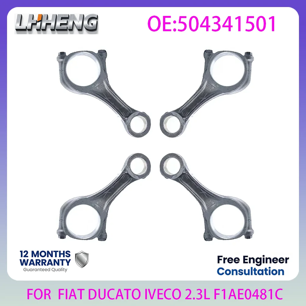 4PCS Connecting Con Rod New Set For FIAT DUCATO IVECO DAILY 2.3L 2.3 L T L4 Diesel 01-14 F1AE0481C F1AGL411D F1AGL411M 504341501