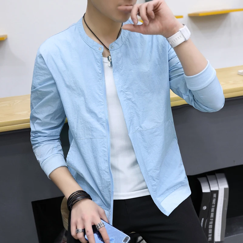 

Men's Summer Outdoor Ultra Cam Rain Jaet ort Sle V-Ne Seven Sve Polyester Fabric Youth Faion Autumn Collection