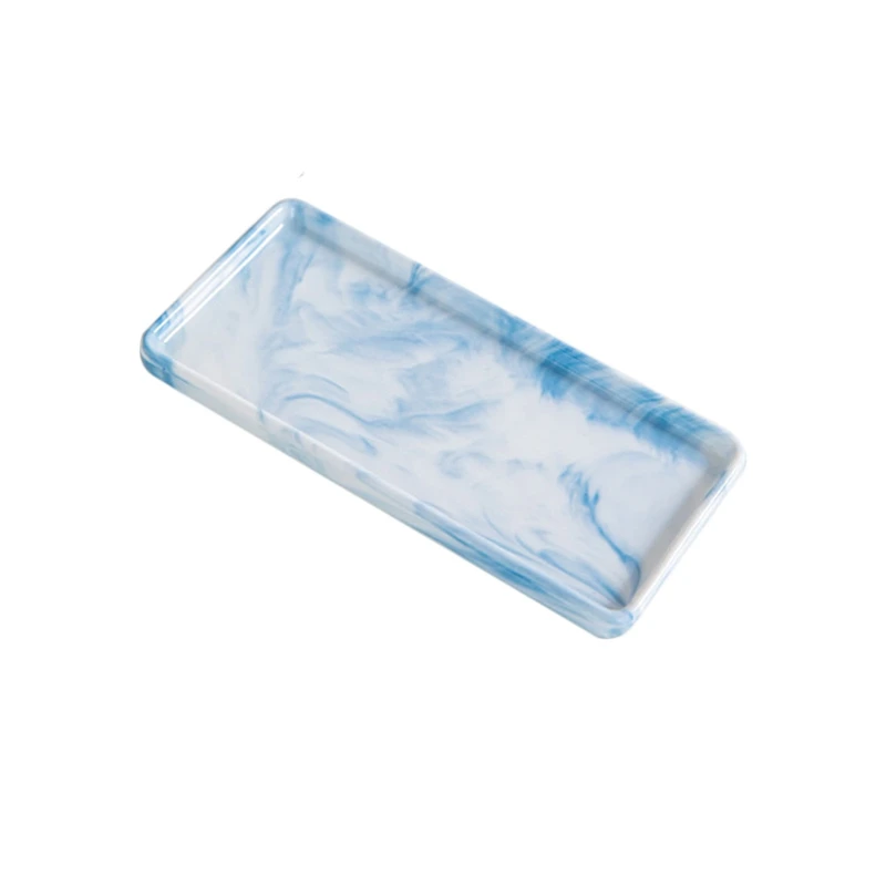 Luxury Nordic Imitation Marble Ceramics Tray Rectangular Jewelry Storage Small Jewelry Dish Earrings Necklace Ring Storage Tray