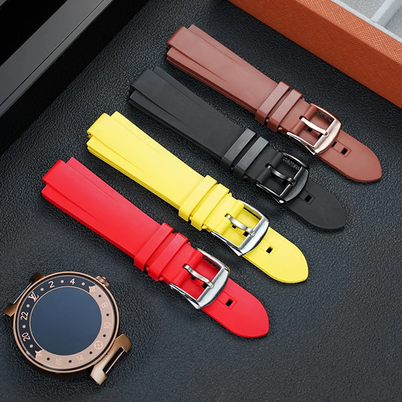21x12mmStrap Quick release convex mouth fluororubber watch band  For LV Louis Vuitton's TAMBL series second and third generation