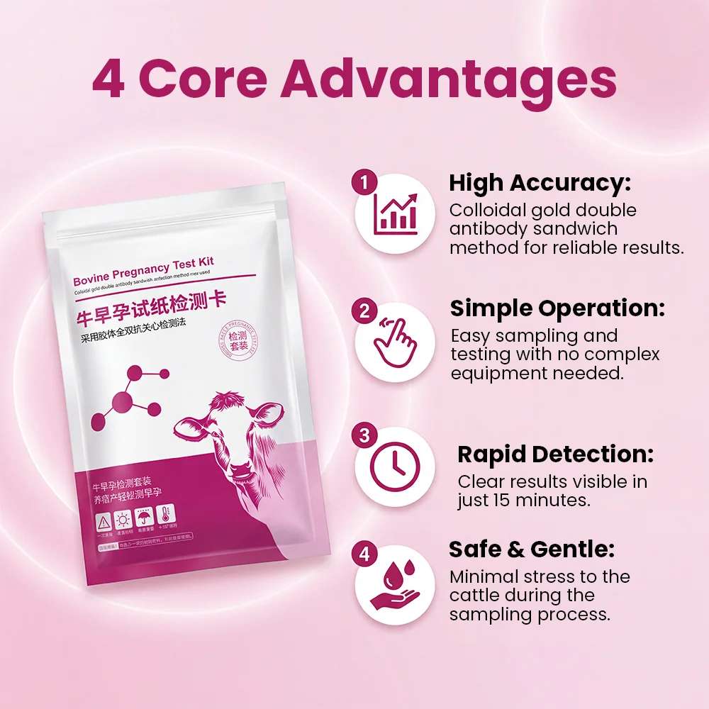 Sinohero Cow Pregnancy Test Strip Medical Machine Accessories Cattle Early Pregnancy Test Card for Dairy Veterinary