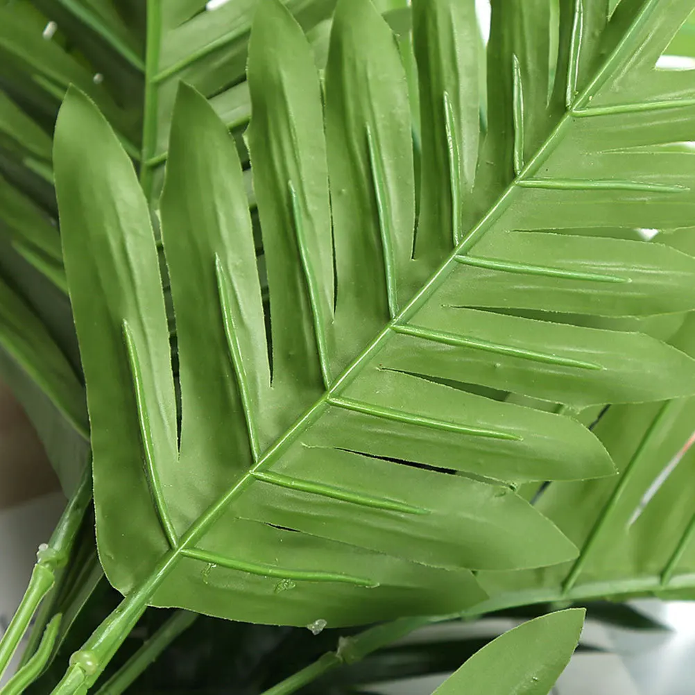 

2pcs Simulated Iron Tree Leaves Artificial Plant 9 Fork Green Branch For Home Office Desk Decor Folium Cycas Arrangement