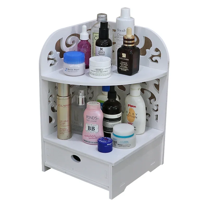 Desktop corner rack bathroom waterproof shelf washstand corner storage rack bathroom with drawer tripod