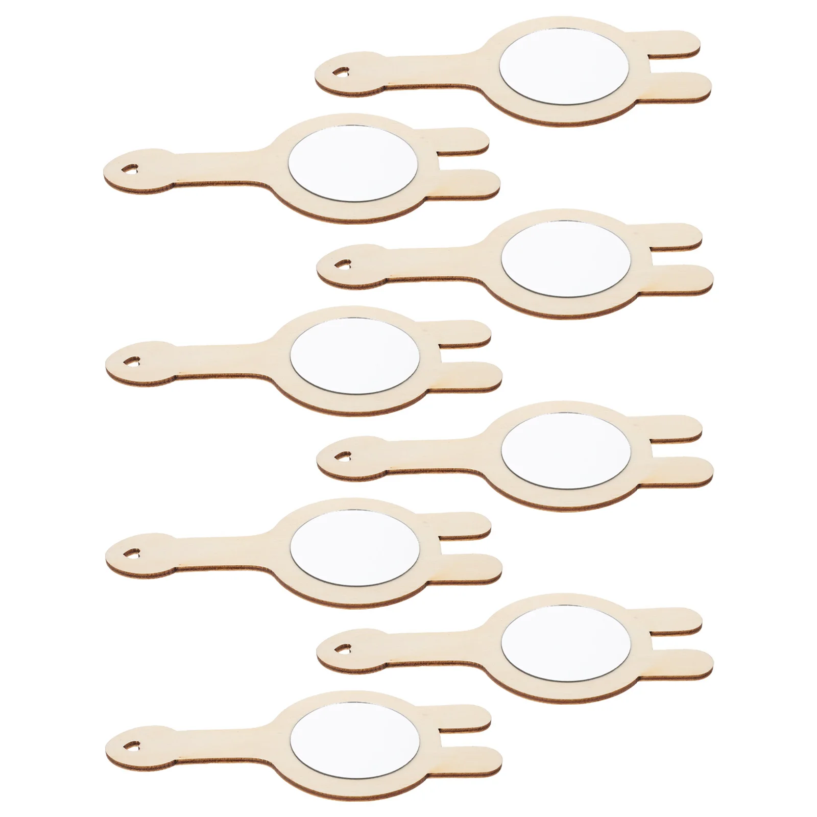 

8Pcs DIY Wood Handheld Mirror Unfinished Kids Accessory Household Mirror Arts and Crafts Set Arts and Crafts Kids Accessory