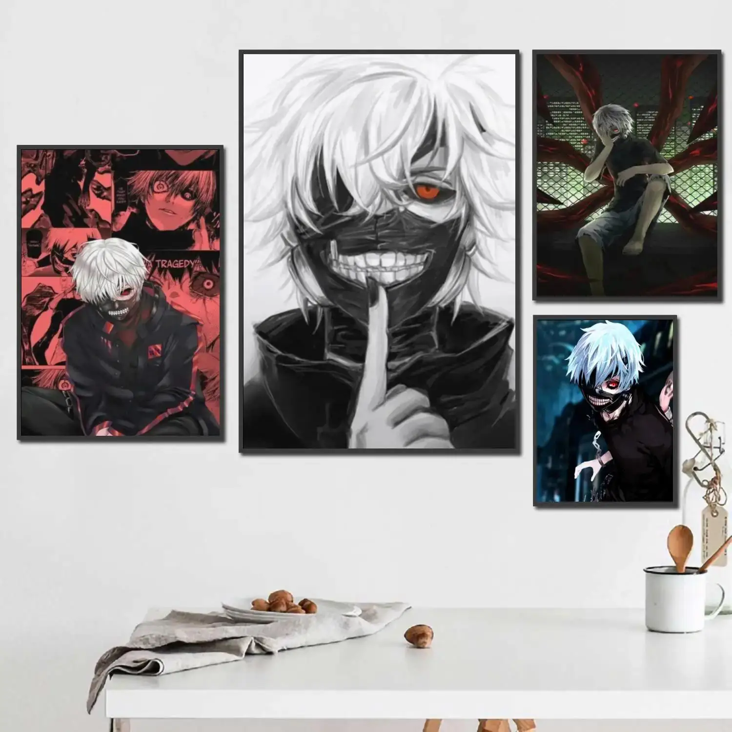 Ken Kaneki Cartoon Canvas Poster x Inch  Artistic Wall Decor for Room Bar Cafe  Ideal Gift Decorative Print