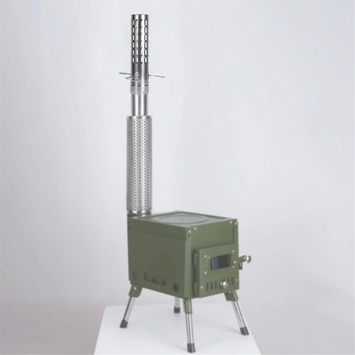 ABAB Camping Tent Stove Chimney Parts Firewood Stove Accessories Chimney Tube Stainless Steel Spark Arrestor 7.5x26cm