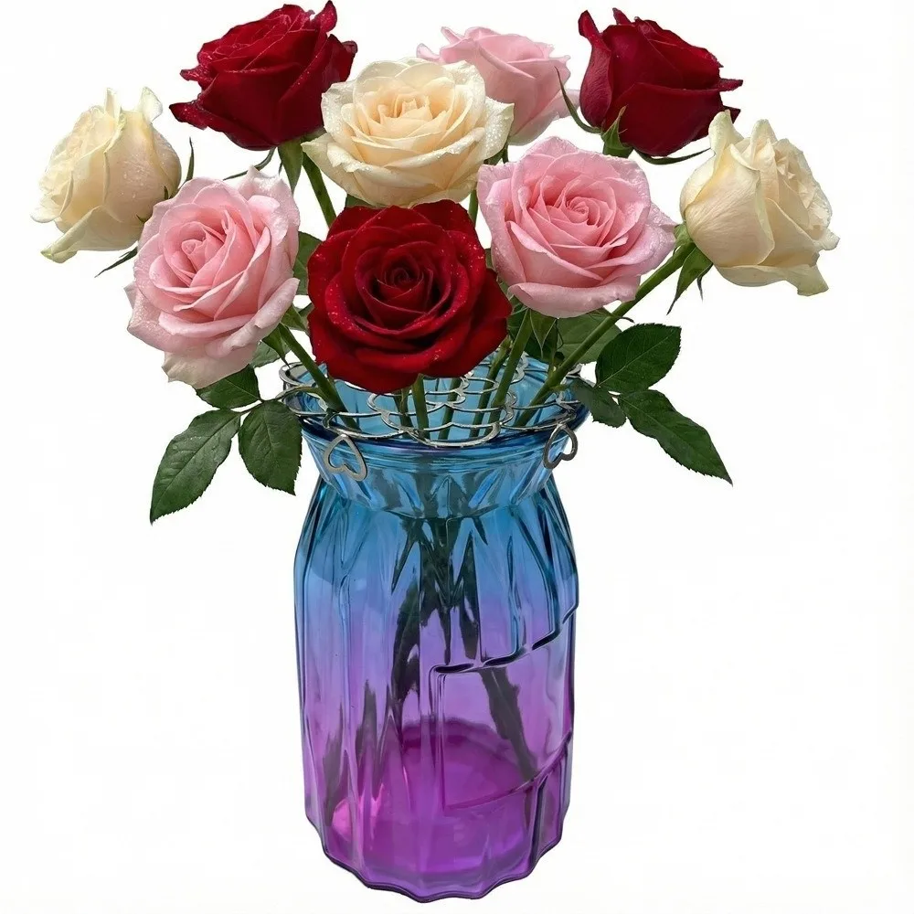 Stainless Steel Vase Flower Fixing Artifact Hollow Out DIY Flower Retaining Support Foldable Flower Arrangement Holder Wedding