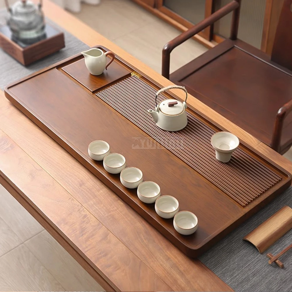 Single Piece Solid Wood with Water Outlet,  Modern Style, Solid Wood Tea Tray,Chinese Kung Fu Tea Board