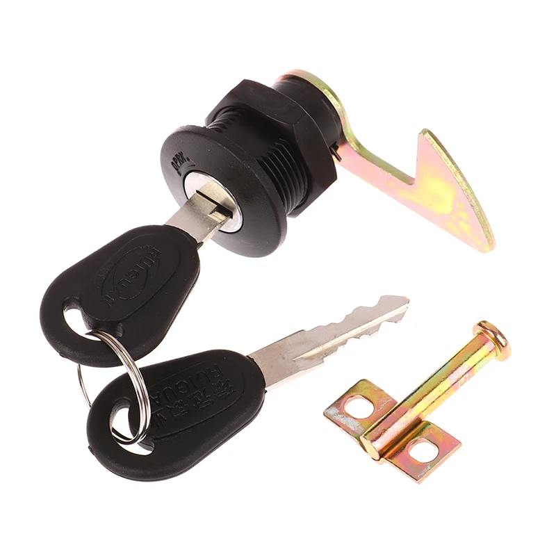 Juego de cerraduras traseras para coche eléctrico, accesorios de bloqueo de maletero para motocicleta, 1 Juego (1 cerradura + 2 llaves + 4 ganchos de Metal)