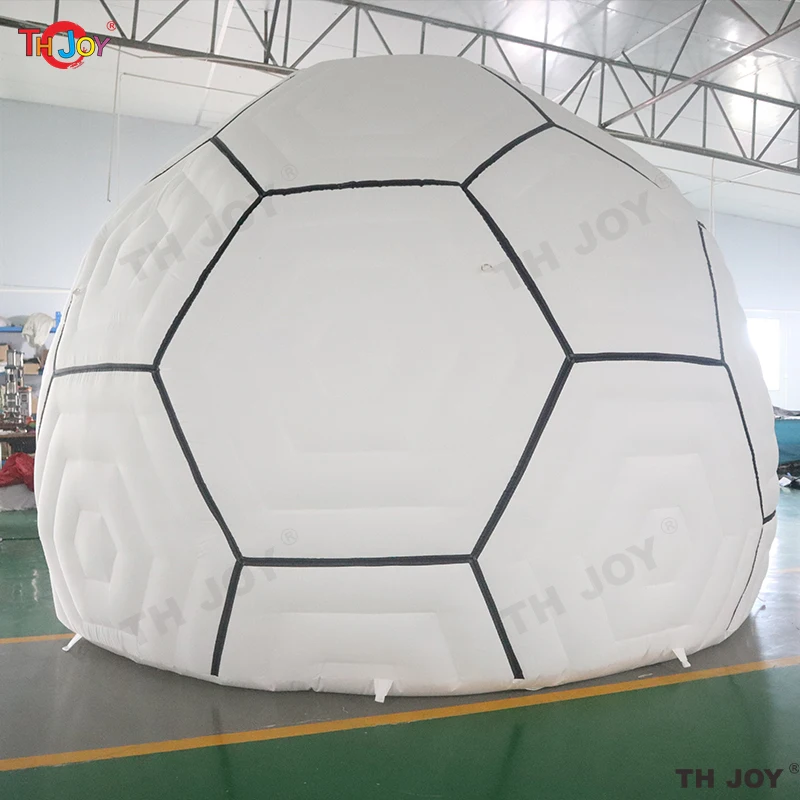 Namiot dmuchany w kształcie piłki nożnej 6m, namiot igloo, namiot kopułowy do campingu, hotelu, na sprzedaż.