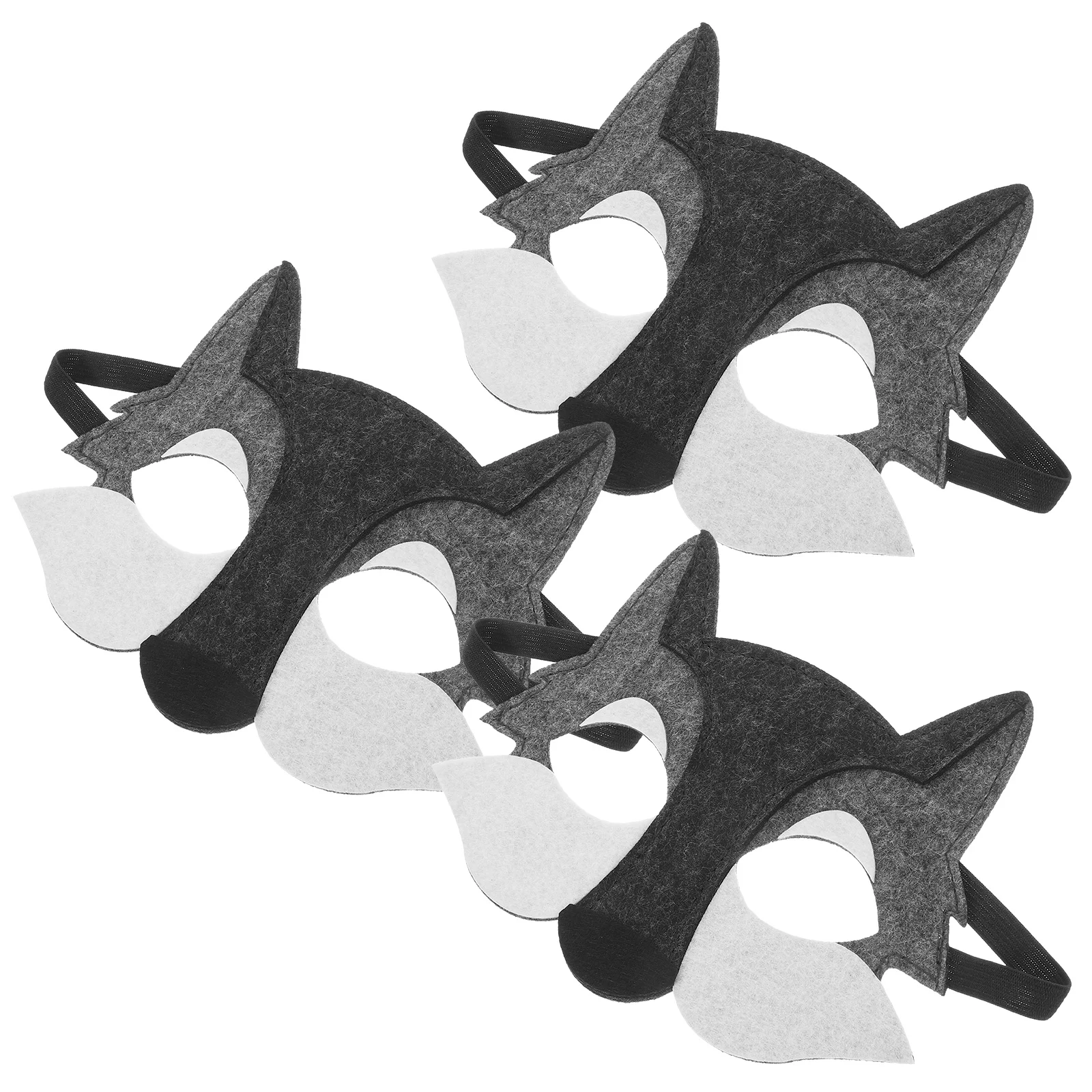 3 STKS Wolf Masker Decor Kids Party Wolf Hoofd Masker Decor Cosplay Party Wolf Hoofd Masker Rekwisieten Grappig Vilt Wolf Masker Decor Cartoon Wolf