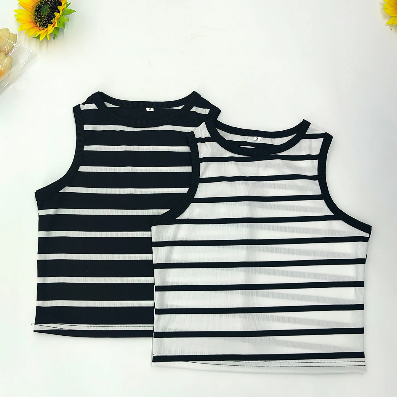 Dames Korsetstrepen Grafisch Gebreide Tanktop O-hals Mouwloze Basis Baby Tees Y 2K Kleding 2024 Zomer Vrijetijdsbestek Chic Crop Tops