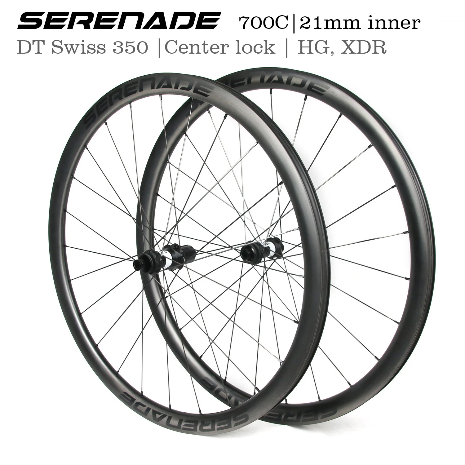 Serenade Wheels 35 40 45 50 55mm Custom 700c Wheelset Road Gravel Bike DT 350 Straightpull Hub 28mm Wide Thru-Axle Cycling Wheel