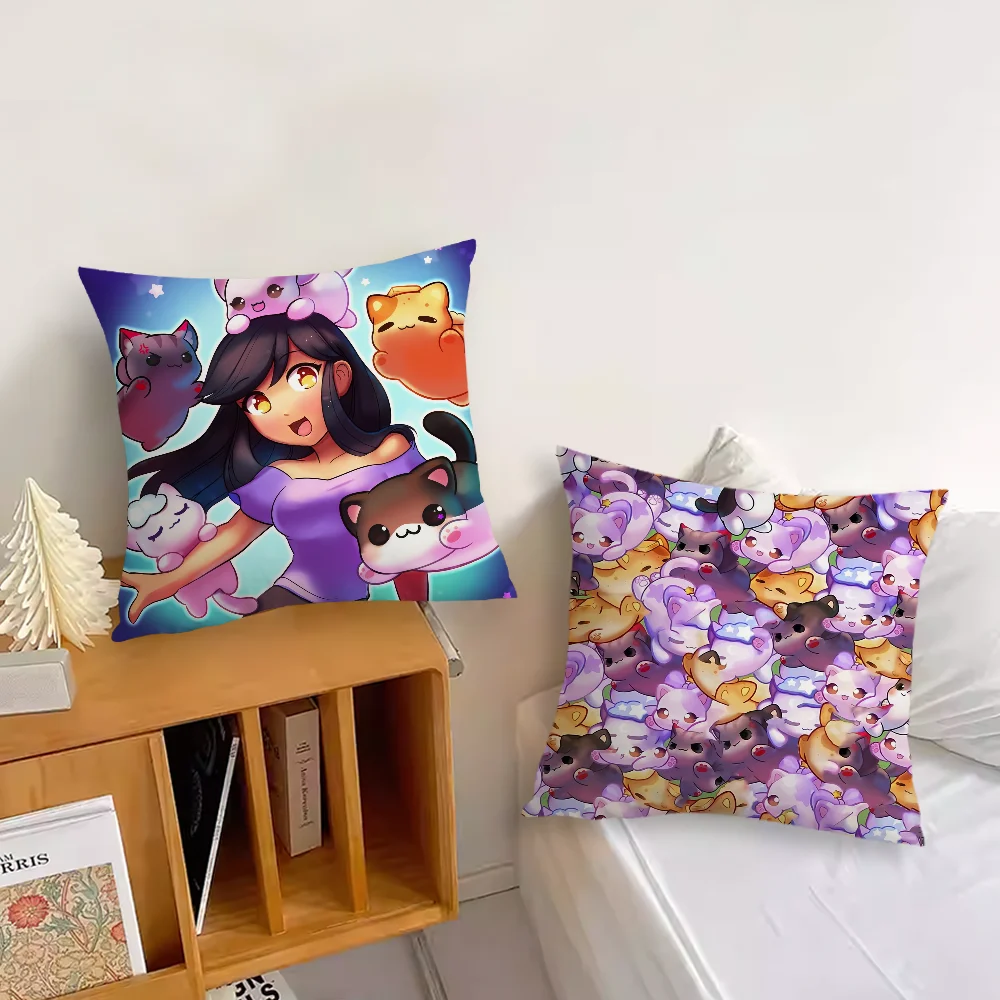 Cartoon A-Aphmau Cute Art Pillow Case Sofa Living Room Bedroom Headboard Backrest Cushion Square Cushion Nap Time