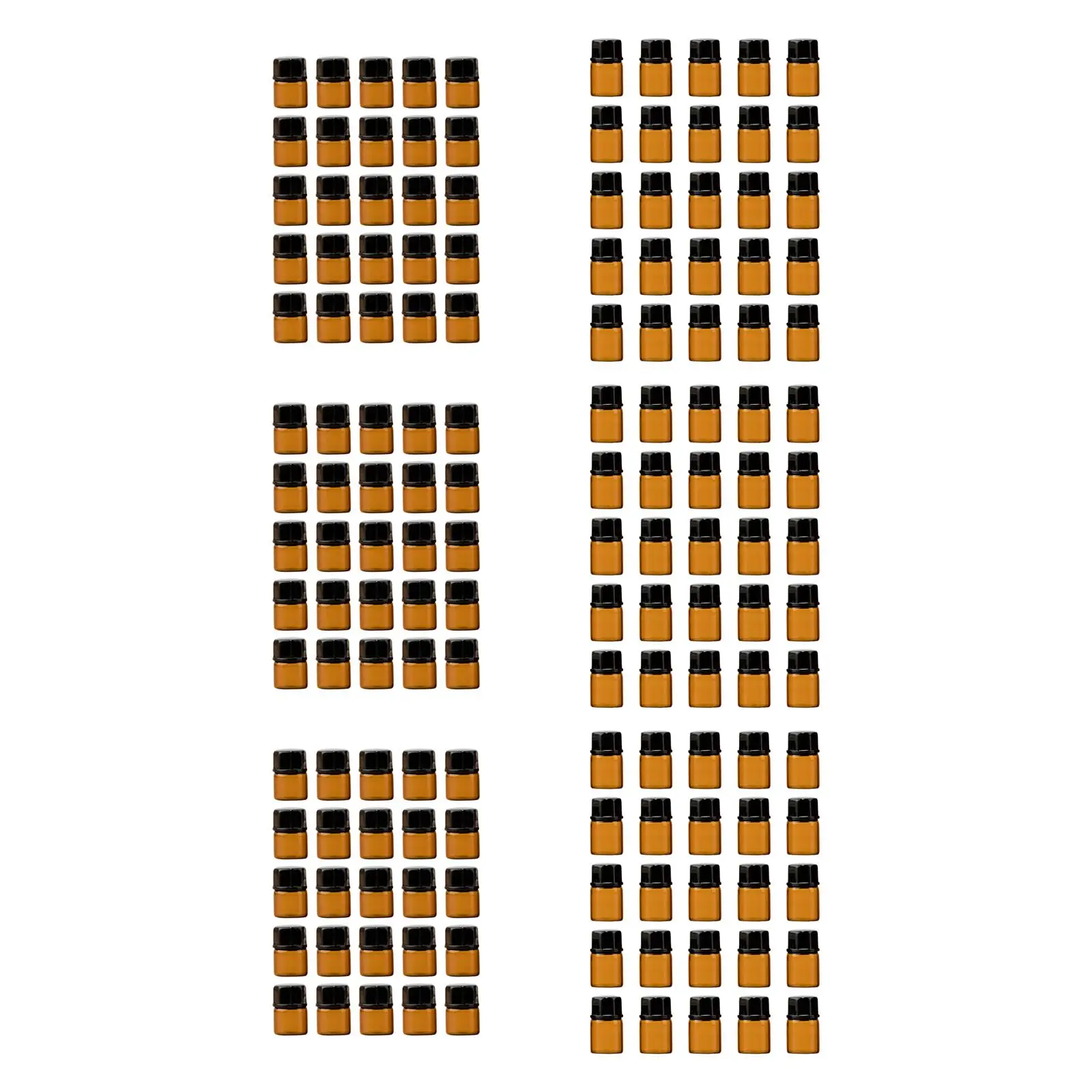 25Pcs Travel Massage Oils Vials Portable Brown for Samples perfume