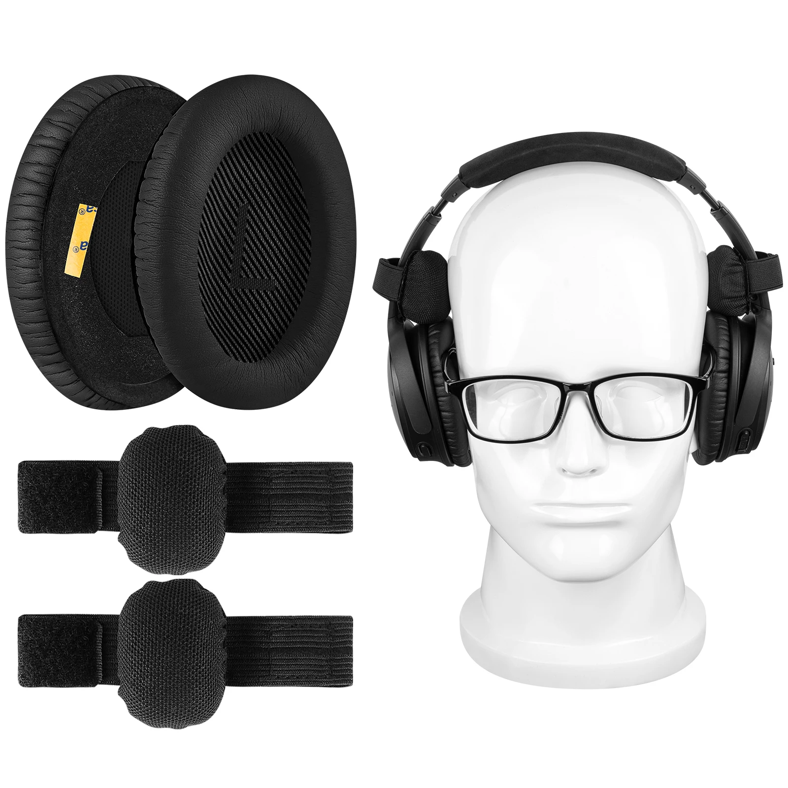 

Geekria QuickFit Headphones Ear Pads Kit for Glasses, Compatible with Bose QuietComfort QC45, QC35, QC35 ii