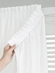 1pc Adhesive Curtain No Punching Installation Balcony White Self-adhesive Gauze Bedroom Bay Window Semi-blackout Pasted Curt