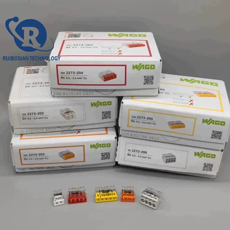 WAGO wiring terminal 2273-202 203 204 205 208 2773-402 403 404 405 406 408 Plug in 0.5-4 square wire quick disconnect connector
