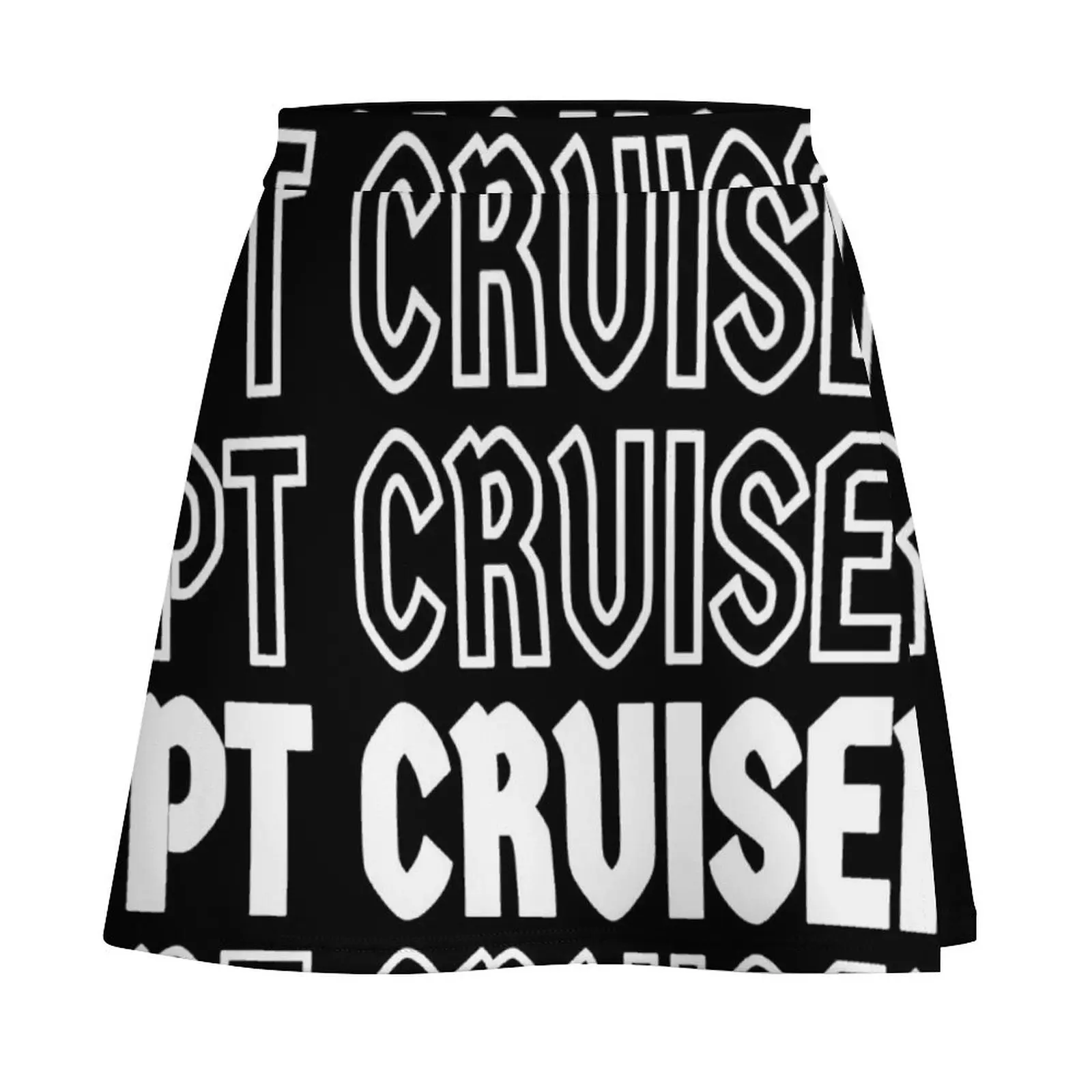 PT Cruiser text design repeat black and white Mini Skirt Womens dresses night club outfit Mini Skirt