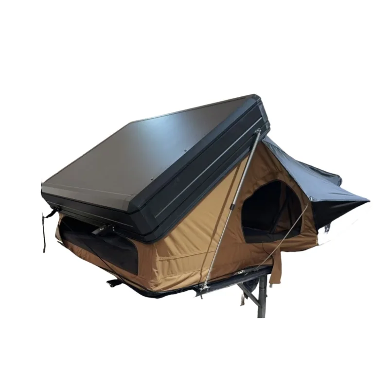 SUV Truck Roof Top Tent Single Layer Extended Type One Bedroom Canvas Fabric 4 Person Waterproof Lightweight Easy Setup Durable