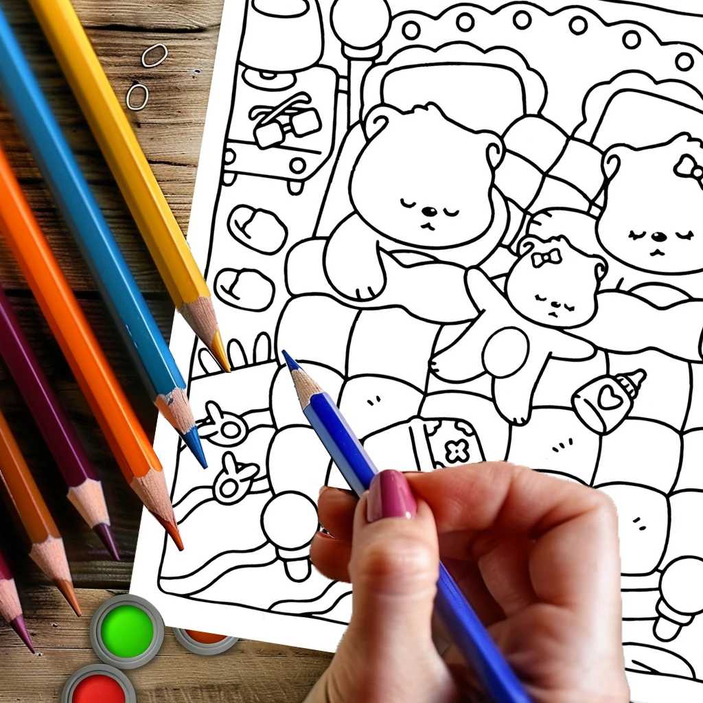 28 Pages Family Time Coloring Book for Adult | Colouring Book, Drawing Supplies for Christmas, Thanksgiving