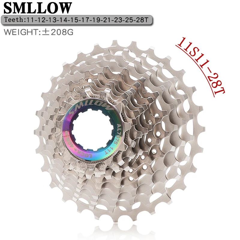 SMLLOW Road Bike Freewheel 11-28/32/34/36T Ultra-light CNC Hollow Bicycle Flywheel 11/12 Speed Cassette Flywheel