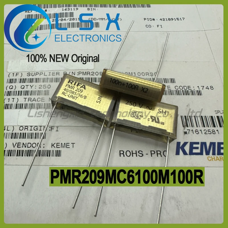5pcs PMR209MC6100M100R 100n+100R X2 250VAC 0.1UF film capacitor  New and Original