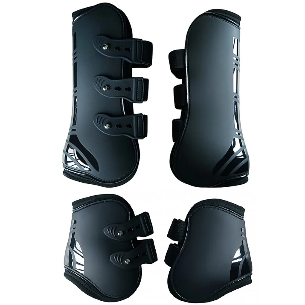 botas-de-hielo-con-carcasa-de-pu-para-caballos-forro-de-neopreno-botas-de-tendon-para-caballos-negras-hebilla-ajustable-funcion-de-amortiguacion-botas-de-tendon-ecuestres