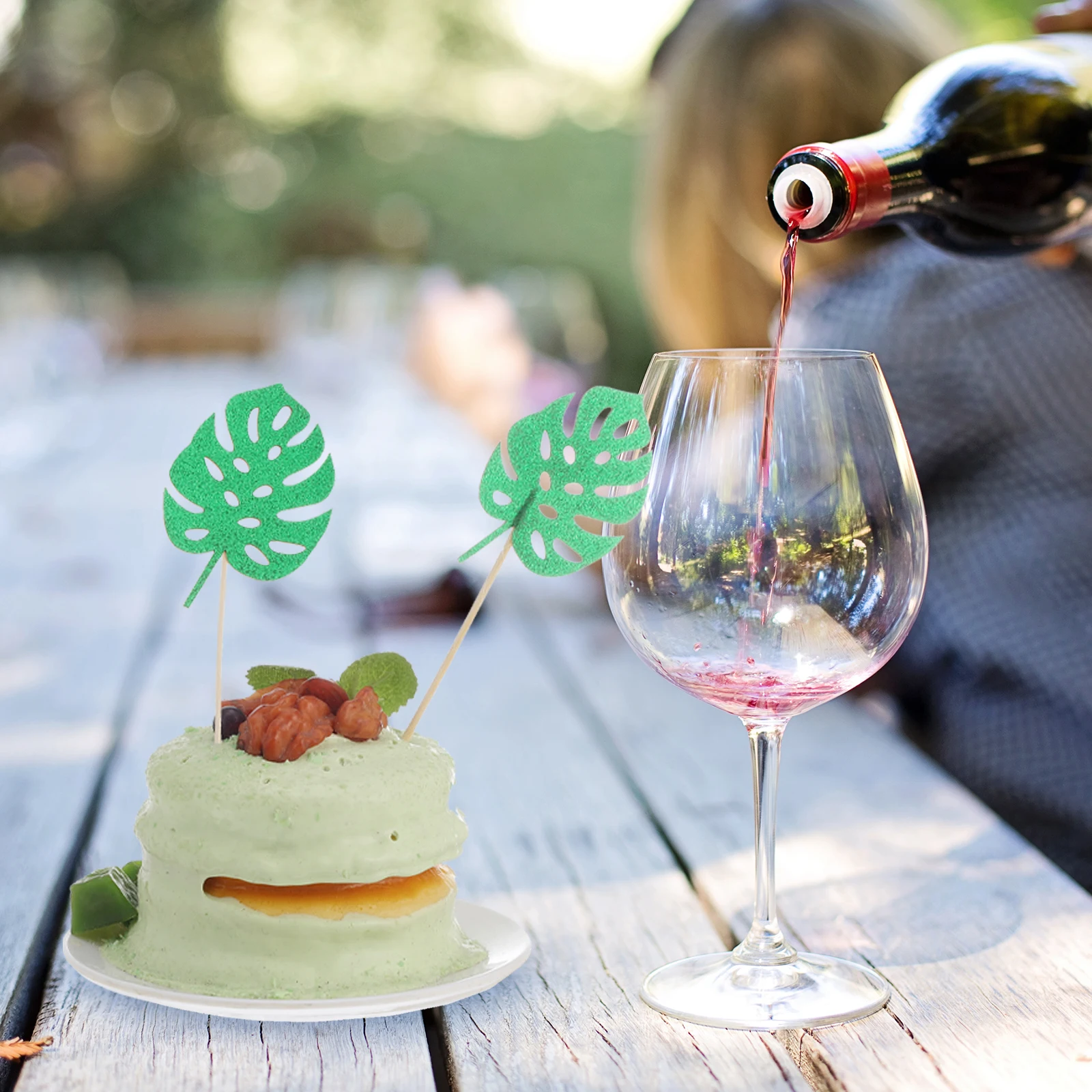 

24Pcs Turtle Leaf Cake Toppers Creative Wood Insert Birthday Party Cupcake Decoration Supplies Cake Toppers Cupcake Ornaments