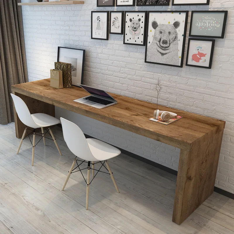All solid wood desk, home study double study computer desk