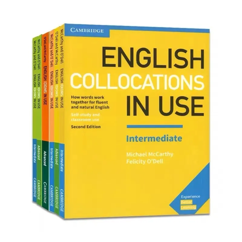 3 libri Cambridge inglese stampa a colori vocabolario inglese In uso collocazione/idiomi/verbi PHRASAL