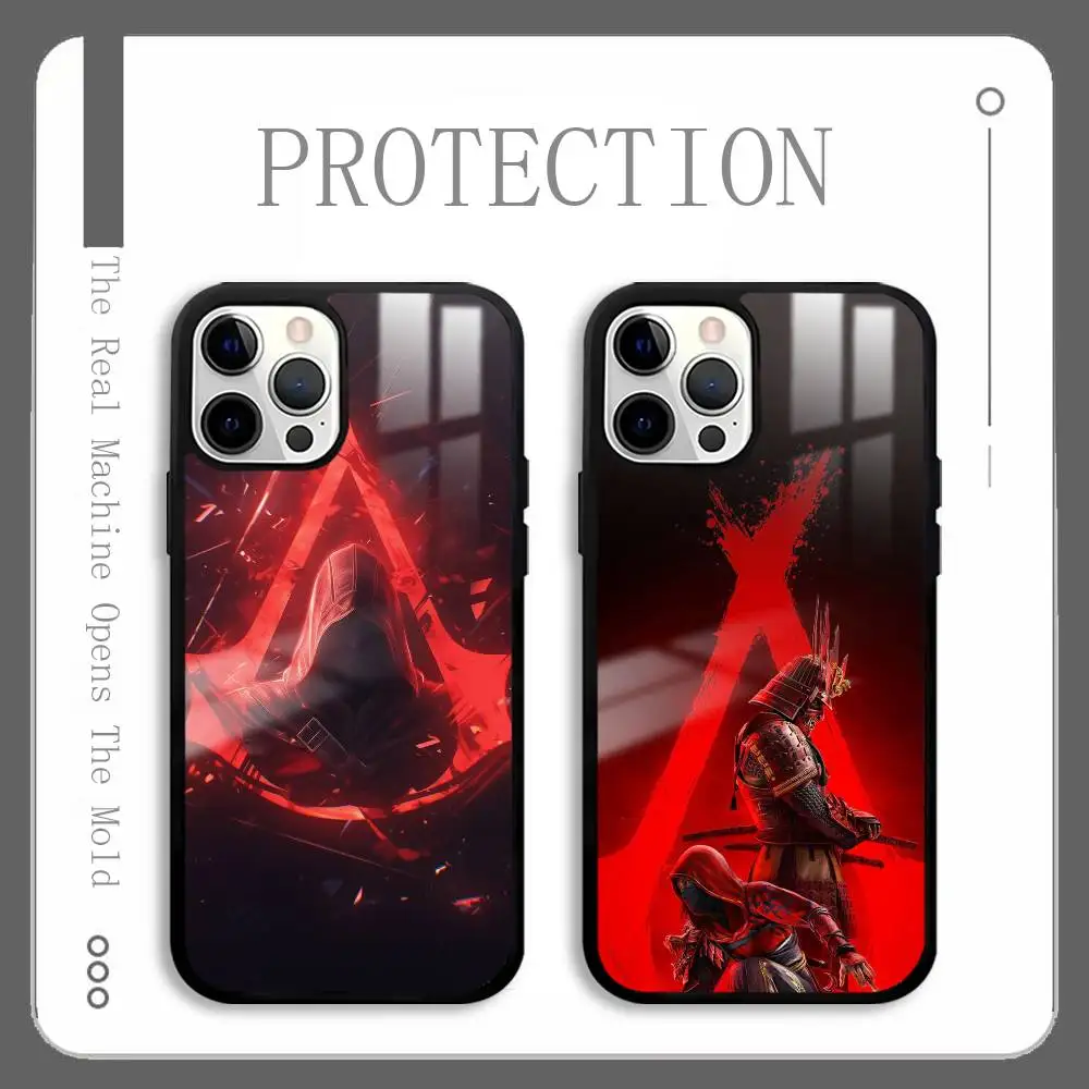 حافظة لهاتف آيفون 16 15 14 13 12 11 Pro Max Plus غطاء شحن لاسلكي مغناطيسي صغير Magsafe من A-Assassins Creed #1