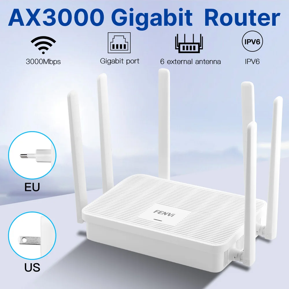 

FENVI AX3000 WIFI6 Router Gigabit Dual Band 2.4G/5GHz Wireless Signal Amplifier Repeater Network Booster Mesh For Home Office