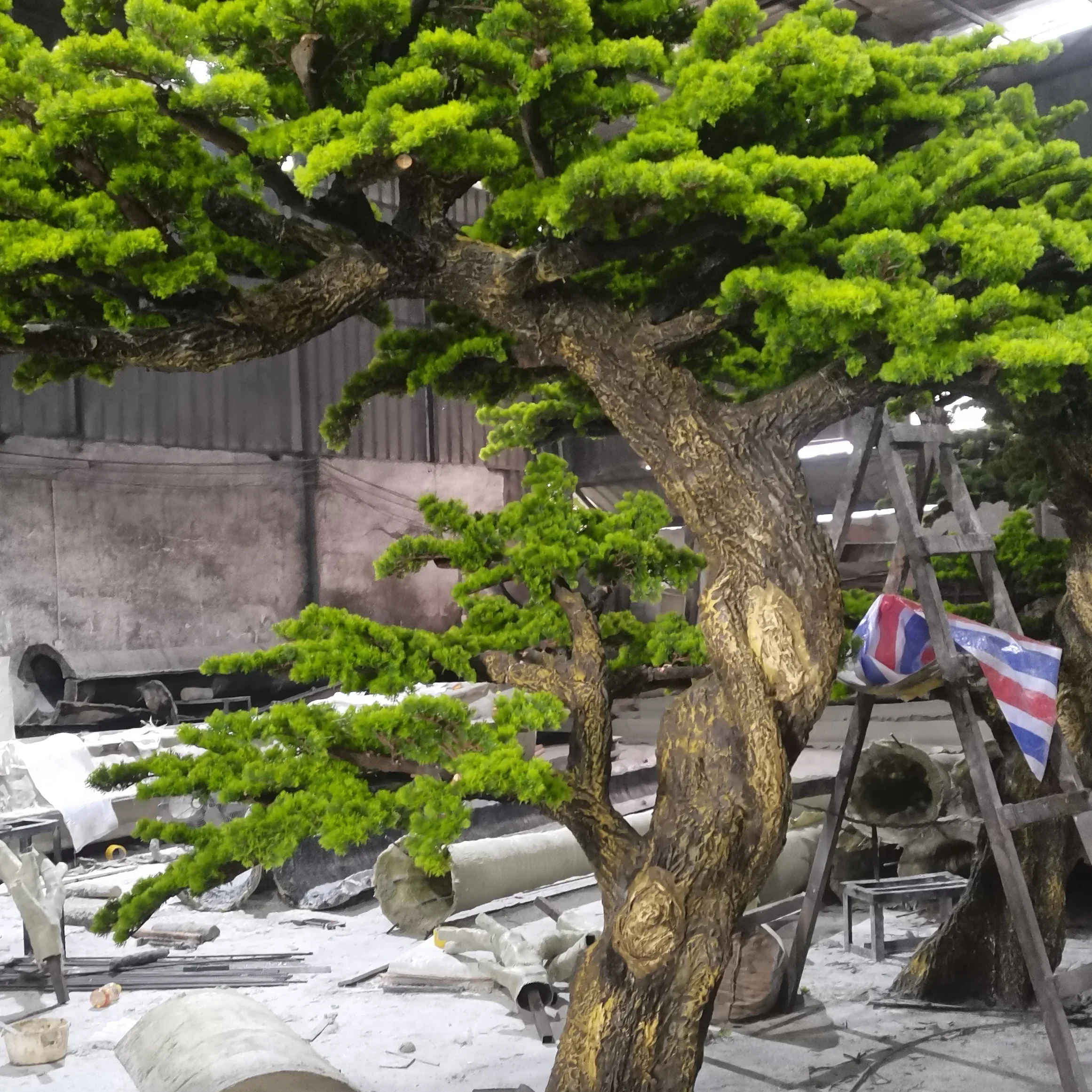 2026 Large Outdoor Indoor 1M 2M 3M Green Natural Artificial Bonsai Plant Pine Tree Artificial Bonsai Tree for Garden Decor