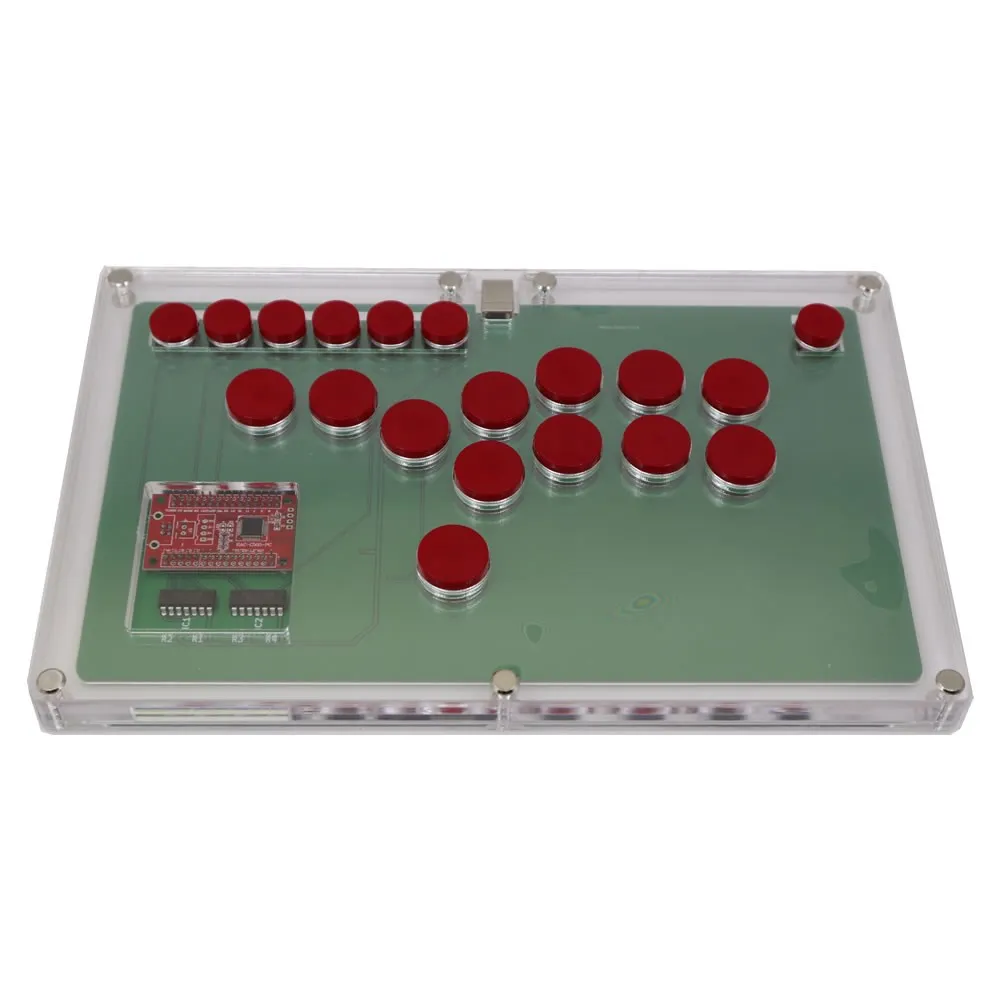 All Buttons Hitbox Style Arcade Game Console Joystick Fight Stick Game Controller For PC/PS4/PS5 Buttons OBSF-24 30 Transparent