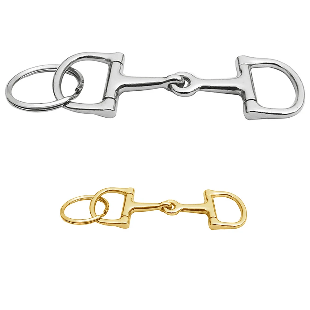 

D-Shaped Snaffle Keychain Silver D Zine-Alloy Horse Snaffle Bits Key Chain Decoration Gift For Men Women