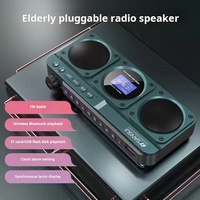 SANSUI F28 Portable FM Radio MP3 Walkman Outdoor Card Wireless Bluetooth Speakers Hi-fi Sound Quality LED Clock Lyrics Display