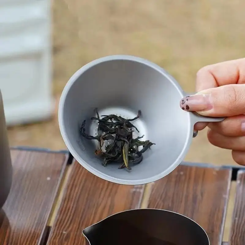 Household Titanium Tea Strainer Integrated Lightweight Tea Filter Fine Mesh Corrosion-resistant Tea Infusers Tea- Room