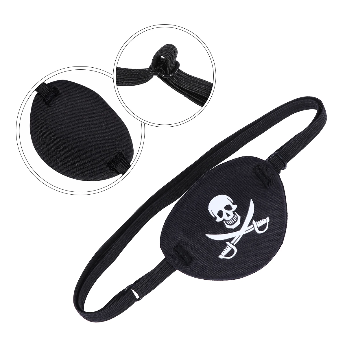 1pc Pirate Single Eye Mask Pirate Skull Crossbone Eye Cover Children Kids Eye Patch EVA Eye Mask For Lazy Eye (Black)