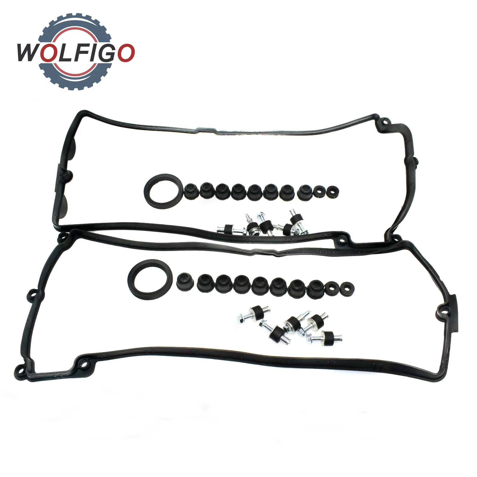 WOLFIGO Engine Valve Cover Gasket Set for BMW E65 E66 7 545i 550i 645ci 650i 745i 750i X5 11127513195 11127513194 11127511582