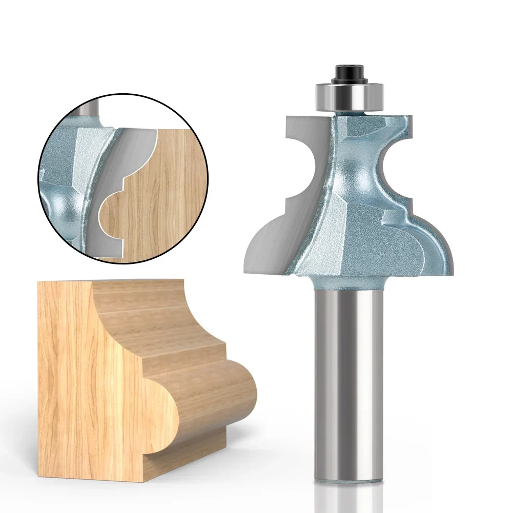 

1PC 1/2" 12.7MM 12MM Shank Milling Cutter Wood Carving Edge Moulding Bit Woodworking Tools Line Tool Steel Blade Router