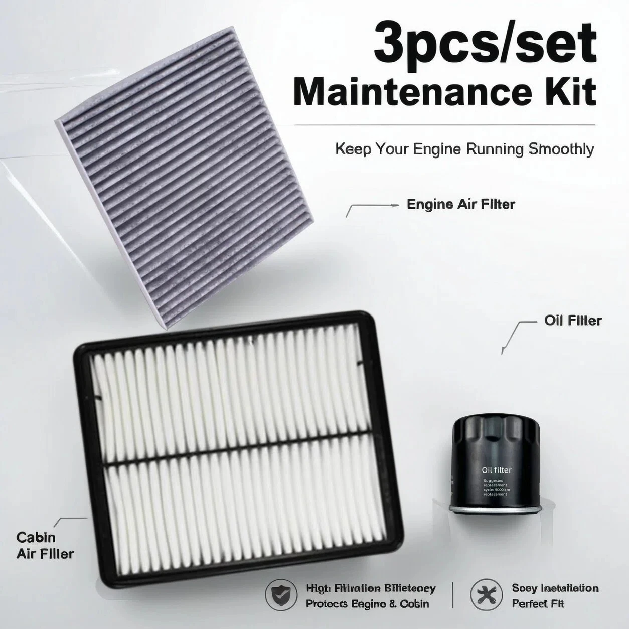 3pcs Filter Set For MG 5 1.5 2020-2025 MG5 MG6 Saic ROEWE i6 MAX i5 1.5T 15C4E Engine Cabin A/C Fresh Air Oil Filter Accessory