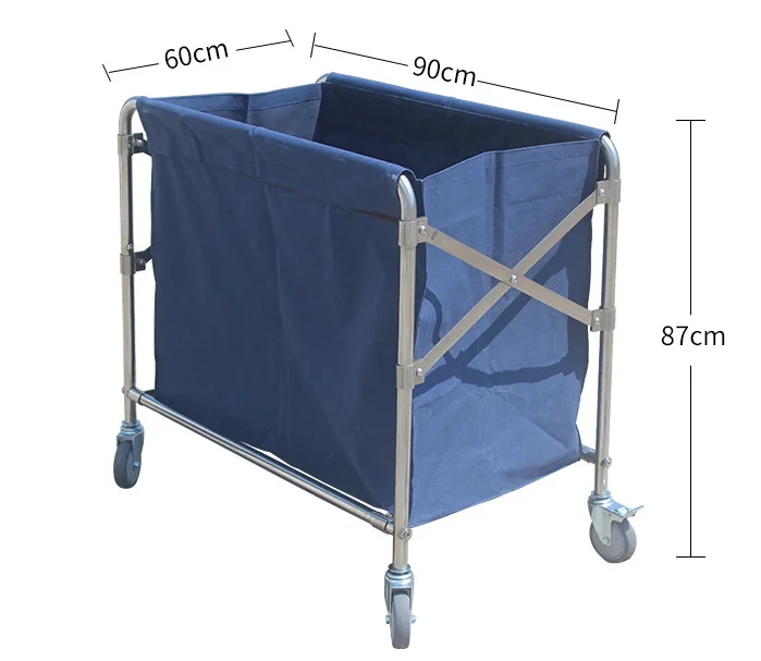 

Commercial Hotel Cleaning Folding Laundry Trolley Cart On Wheels