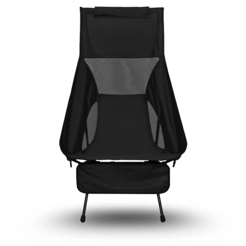 

Blackened high back camping chair, outdoor picnic table and chair set, motorcycle lightweight folding storage