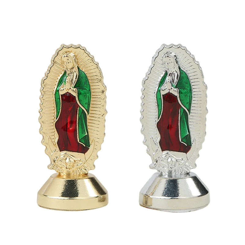 Lady Of Guadalupe Handcrafted Alloy Statue Car Ornaments Religious Decor Home Blessing Figurin Home Office Table Decoration
