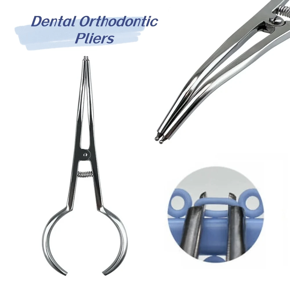 1pc Dental Stainless Steel Orthodontic Separation Pliers Rubber Ring Ligation Separation Pliers Split Ring Placement Pliers Tool