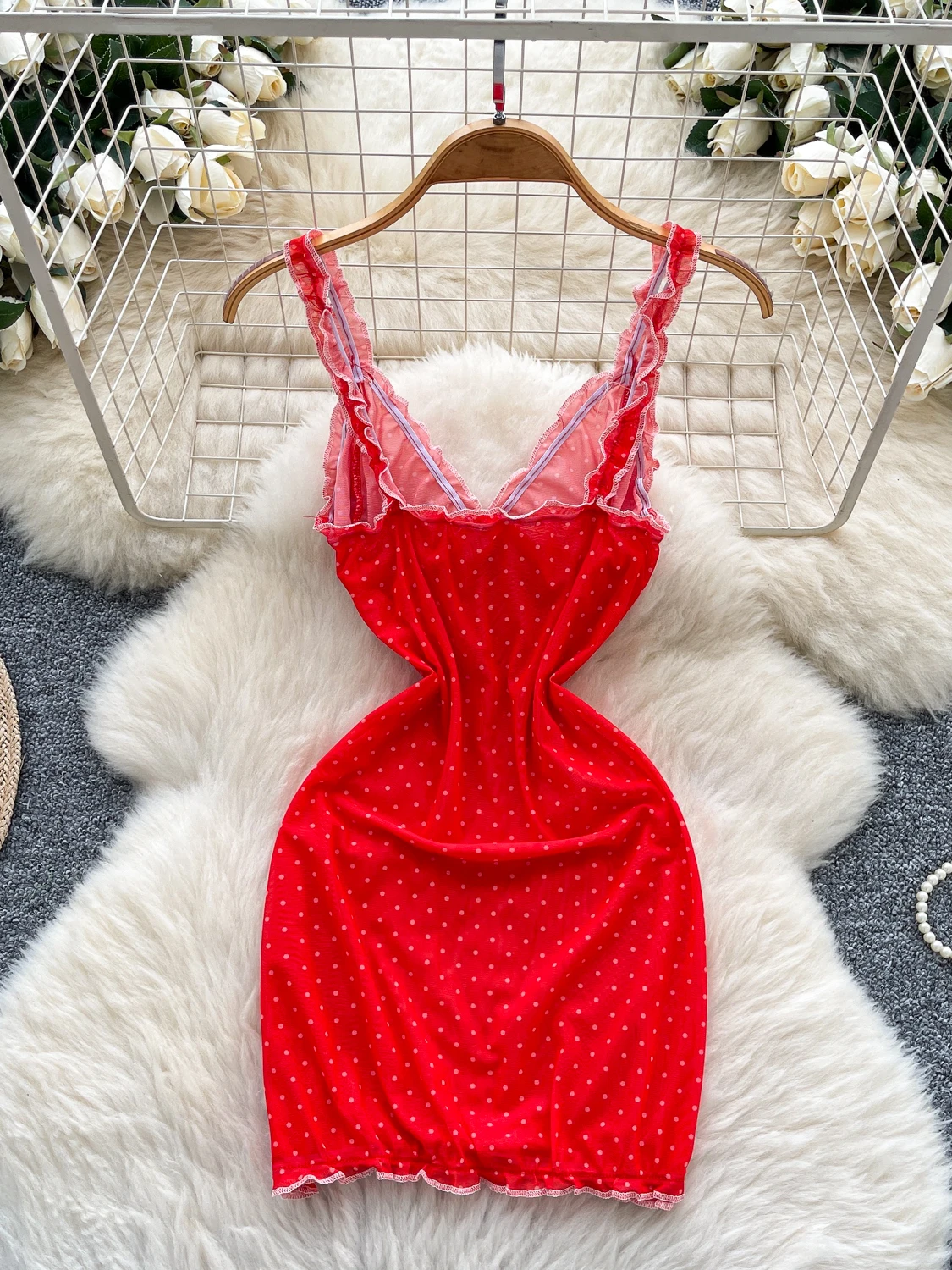 Conception d'été coupe ajustée à pois hors oulder Dr femmes taille haute Me Wrap jupe moulante coréen Sle trajet Dr