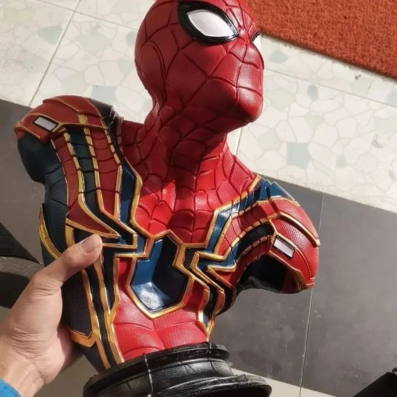 Marvel-armadura de lron para niños, modelo de película circundante, estatua de busto hecha a mano, regalos para niños, 38cm