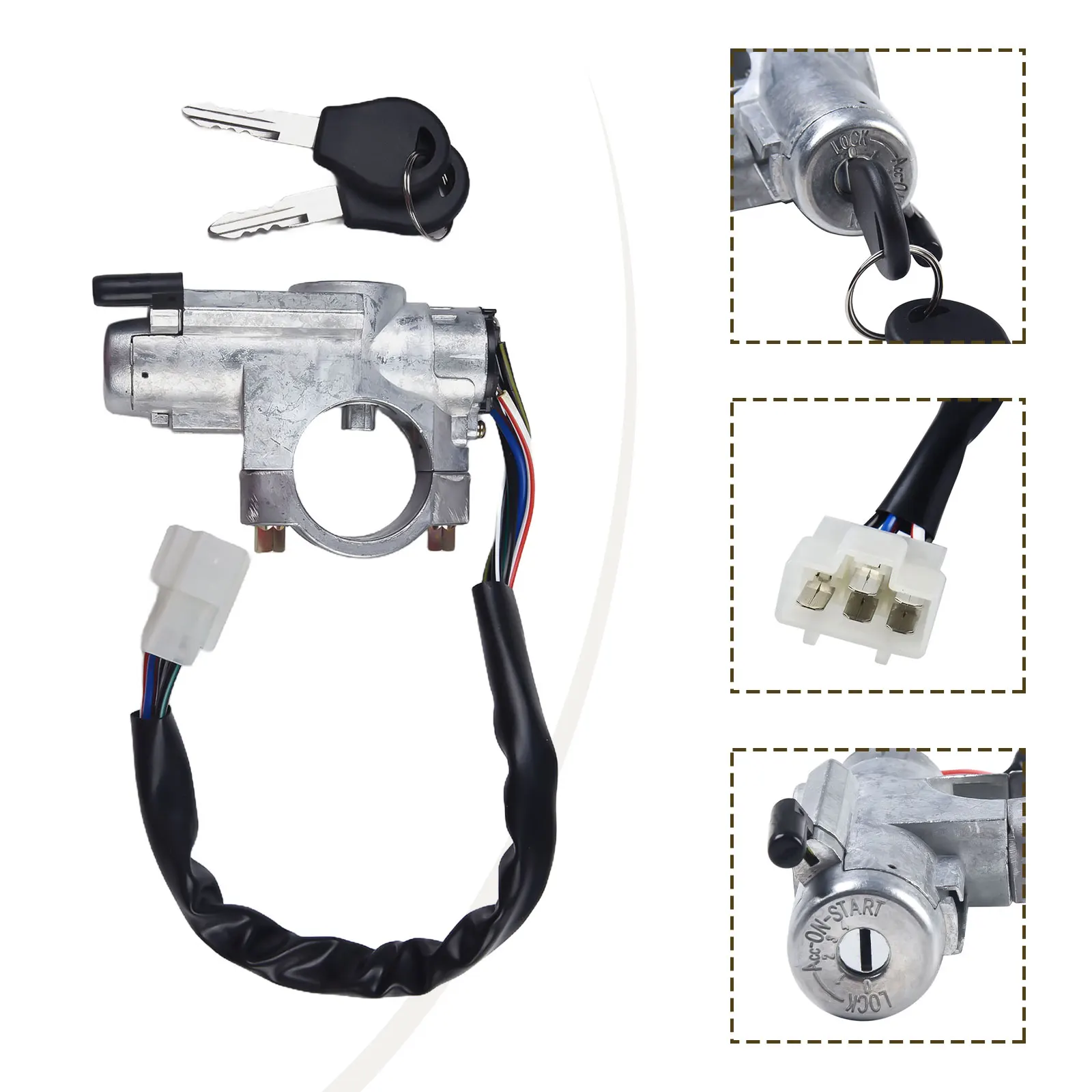 

Lock Cylinder Ignition Switch Direct Fit Electric Components Heat Sink Lock Cylinder Plastic Silver 48700-75P25 Car