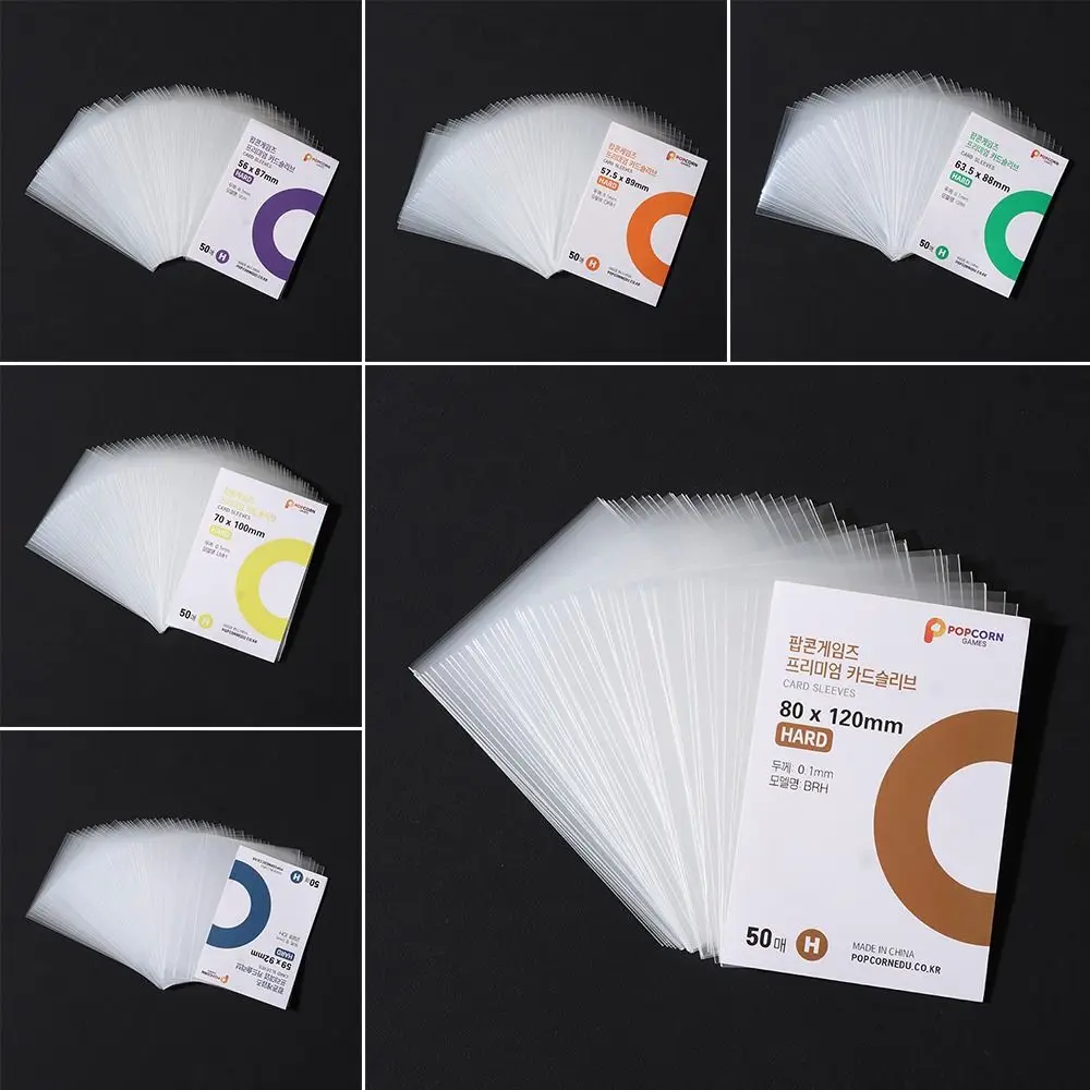 

50pcs New 3 Inch Kpop Card Sleeves Clear Stationery Album Binder Game Card Holder Photocard Holographic Protector Film